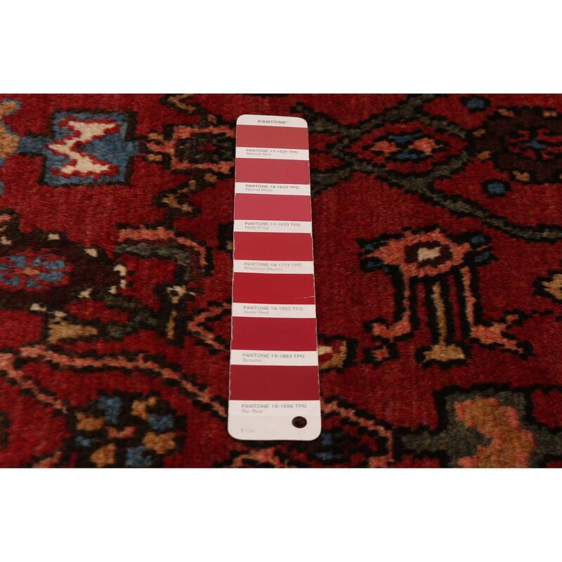 Andelz Navy, Red Rug 3'10" x 7'5" - 3'7 x 6'7