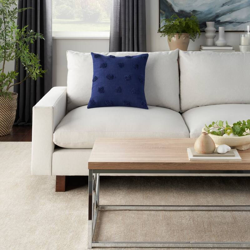  Mina Victory Life Styles Tufted Dots Solid Textured 18" x 18" Indoor Throw Pillow 