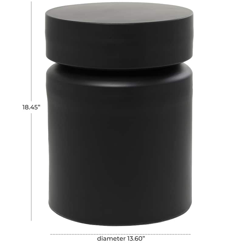 Metal Drum Accent Table - Copper or Black - Roche River Decor