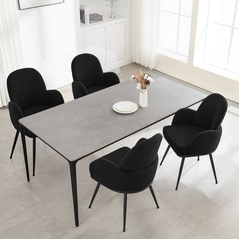Fabric Upholstered Dining Chairs Set of 2/4 with Arms - 34.8"H x 23.2"W x 22.8"D