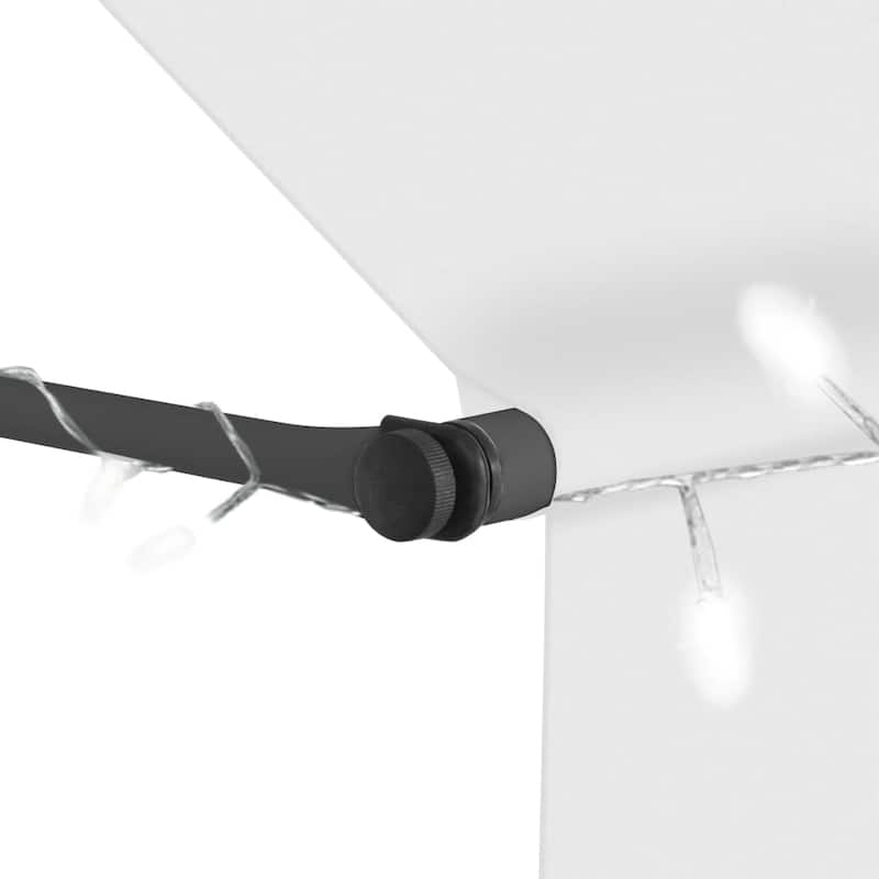 vidaXL Retractable Awning with Hand Crank and LED Sunshade Shelter for Outdoor