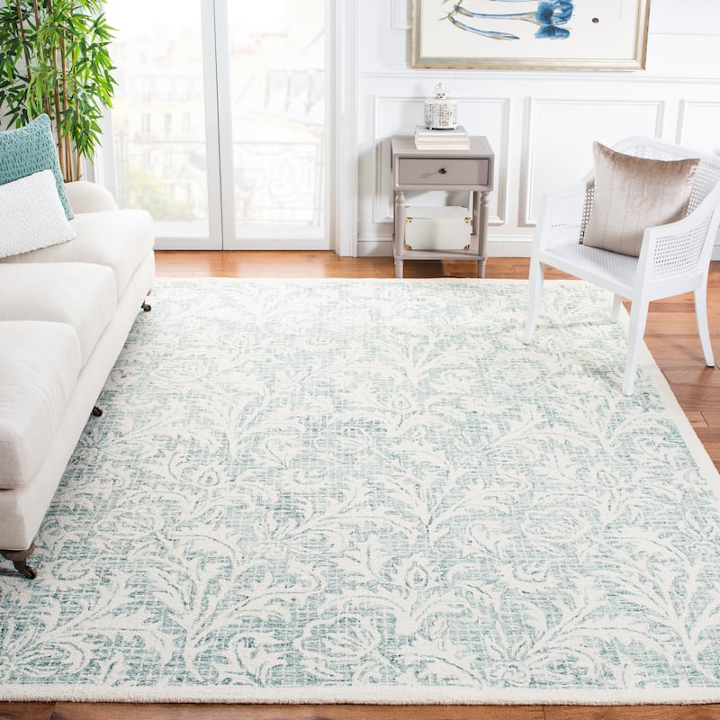 SAFAVIEH Handmade Micro-Loop Jordyn Wool Rug - 8' x 10' - Grey/Ivory