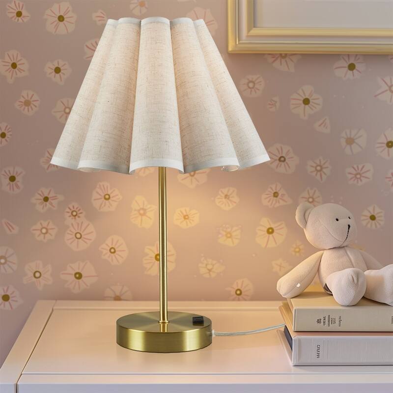 Tap-Control and Dimmable Accent Table Lamp with Power Outlet Gold See below