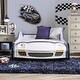 preview thumbnail 10 of 9, Rixi Modern White Chrome Wheel Car Kids Bed by Furniture of America