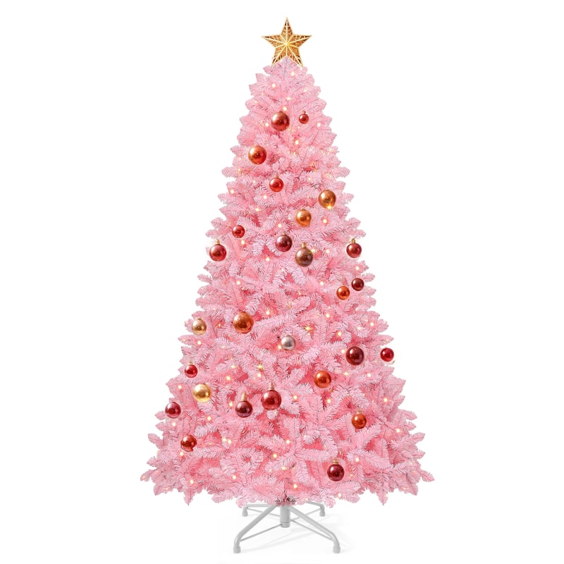 6/7.5 Ft Pink Spruce Artificial Christmas Tree