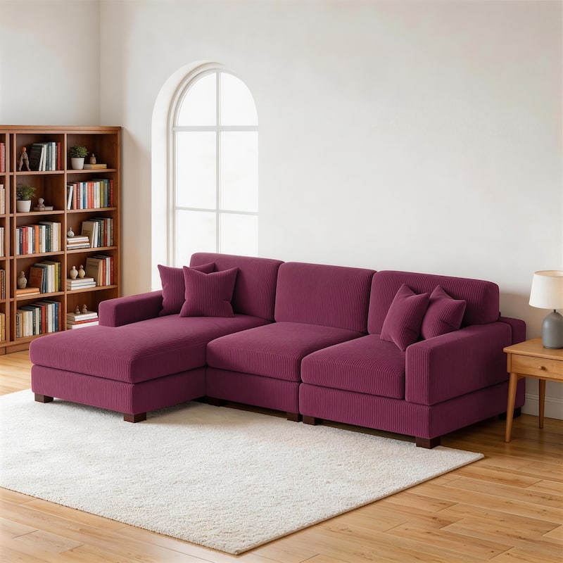Oversized L-shaped Modular Sectional Sofa with Chaise Lounge
