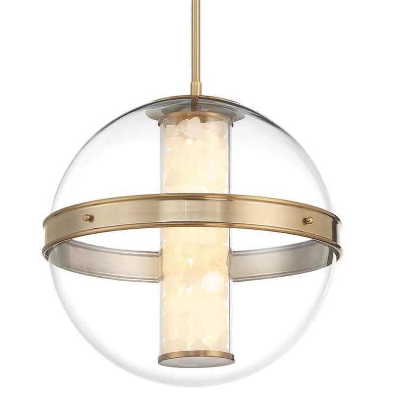 Minka Lavery 3885-L Divinely 17" Wide LED Crystal Pendant - Celeste Brass