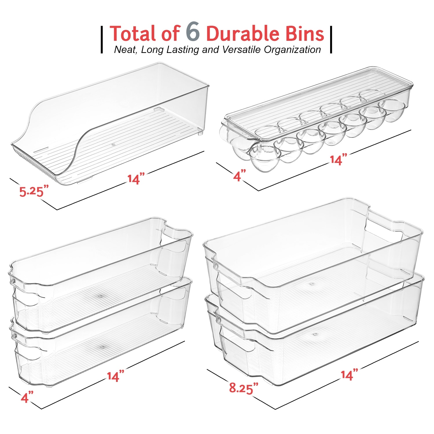 Organization boxes for the fridge - 6 pcs