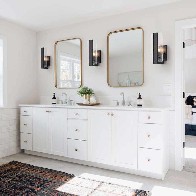 Mia Single Light Matte Black Clear Glass Panel Wall Sconce - 6" W x 11.8" H x 4.5" D