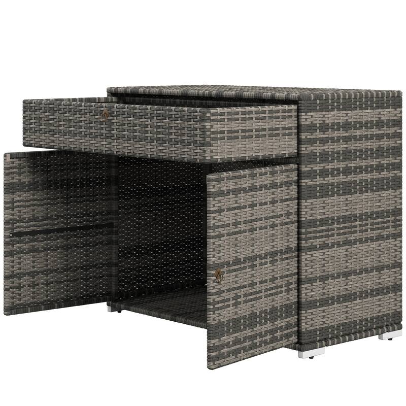 Outsunny Outdoor Towel Rack & Pool Toy Cabinet