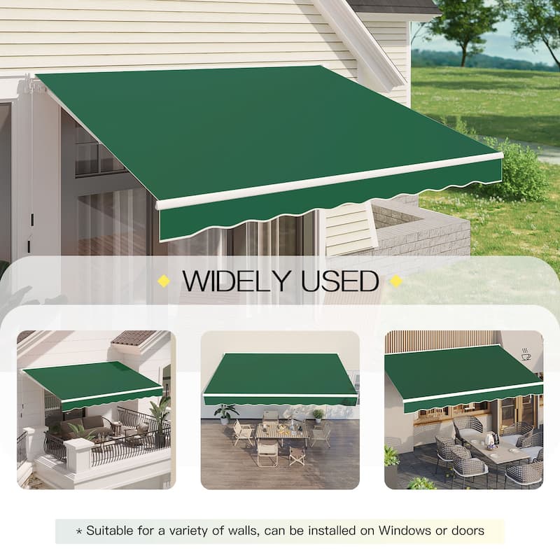 AECOJOY Manual Retractable Patio Awning Outdoor Sunshade Shelter (Cover Only)
