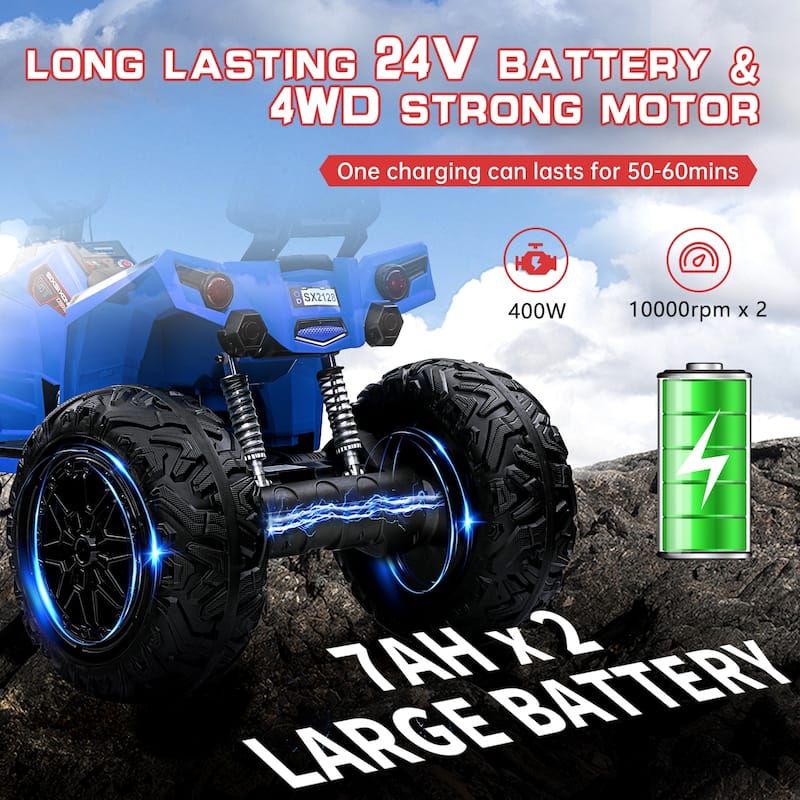 24V ATV Ride on Car 4WD Quad Electric Vehicle