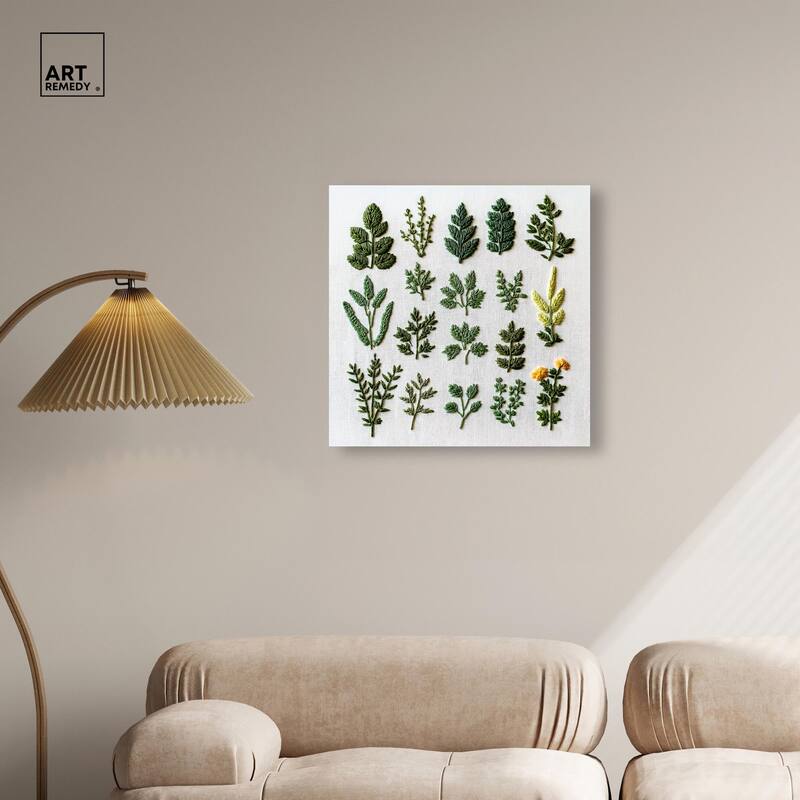 Stitched Sprout II Canvas by Art Remedy, Gallery Wrapped