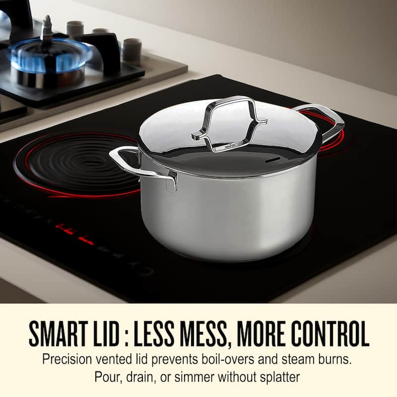 Alva Maestro Stainless Steel Stock Pot - Heavy Duty, Non-Toxic