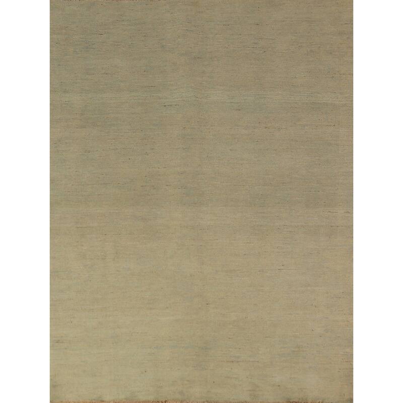 Gabbeh Oriental Rug Handmade Tribal Green Wool Carpet - 5'0" x 6'8"