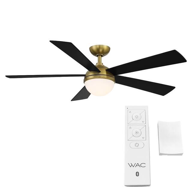 Eclipse Indoor and Outdoor 5-Blade Smart Compatible Ceiling Fan 54in with 3000K LED Light Kit and Remote Control