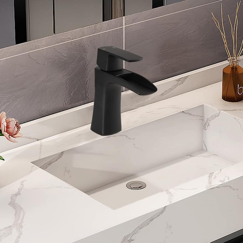 Proox Single Handle Bathroom Waterfall Faucet Single w/ Drain Assembly