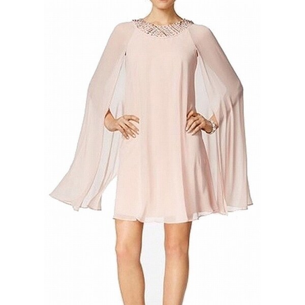 vince camuto chiffon cape dress