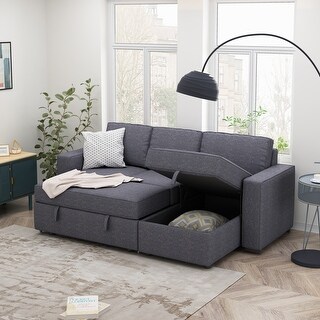 Reversible Pull out Sectional Storage Sofa Bed - Bed Bath & Beyond ...