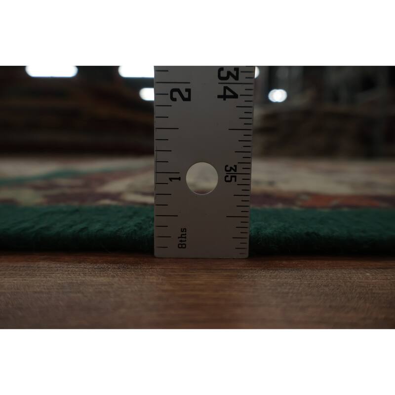 Hand Knotted Oriental 100% Wool Carpet Traditional Medallion Green Sumak Area Rug - 9' 10'' X 8' 0''