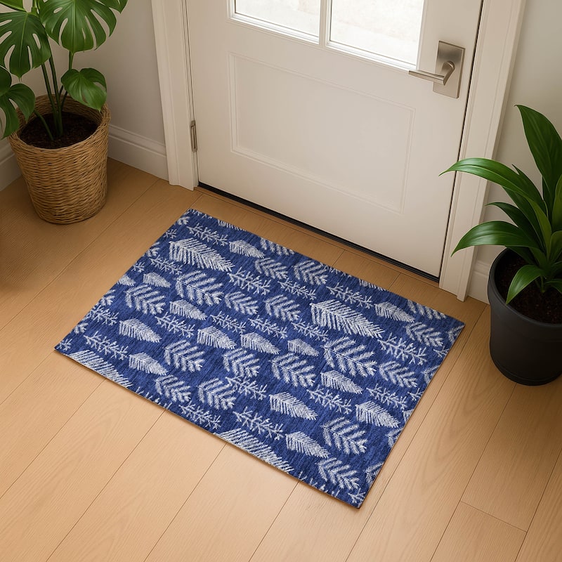 Premium Washable Super Soft Pinecone Mayfield Rug - Navy - 1'8" x 2'6"