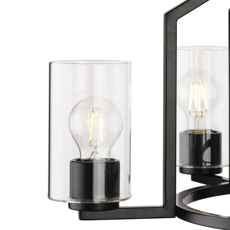 Goodwin Collection Five-Light Matte Black Modern Farmhouse Chandelier - 24 in x 24 in x 15.5 in