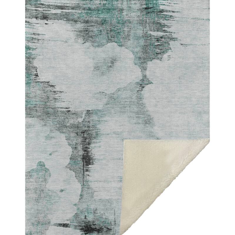 Premium Machine Washable Abstract Modern Sherpa Throw Blanket