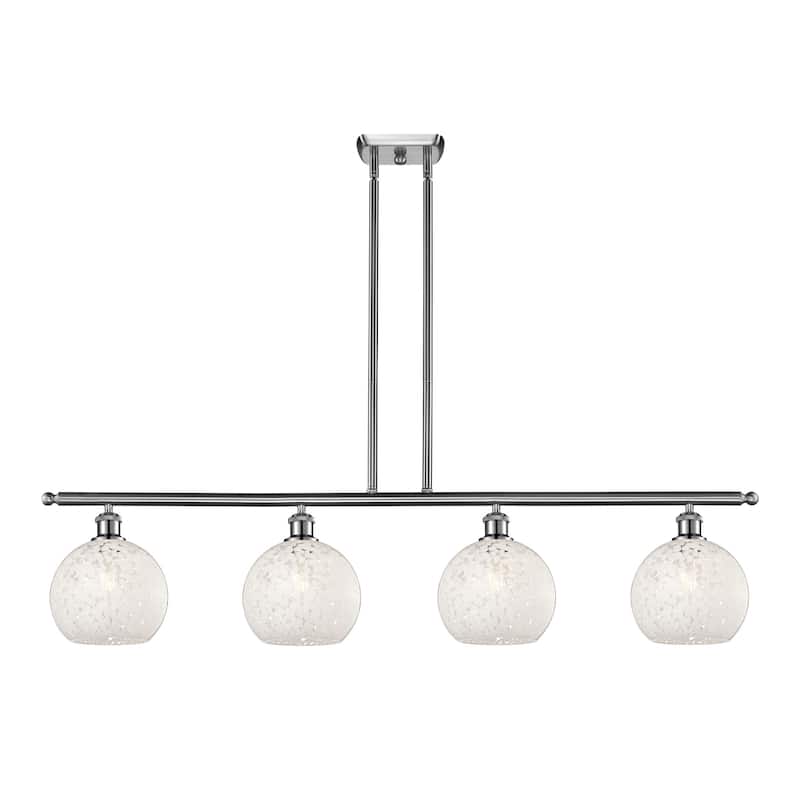 Innovations Lighting 516-4I-11-48-White Mouchette-Indoor Pendant Large - Brushed Satin Nickel / White Mouchette