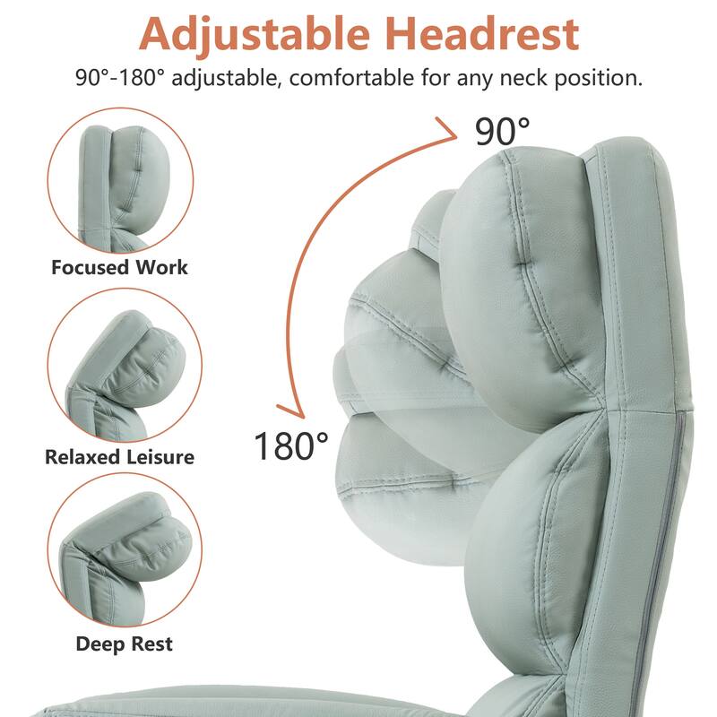 Cross-legged Office Chair with Flip-up Arms and Headrest, High-Back Ergonomic Executive Chair with Footrest and Side Pockets
