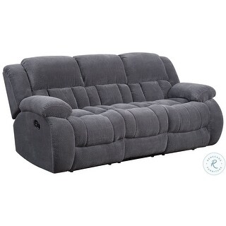 Jak 99 Inch Sofa, Power Recliner, Padded Backrest, Charcoal Gray Fabric ...