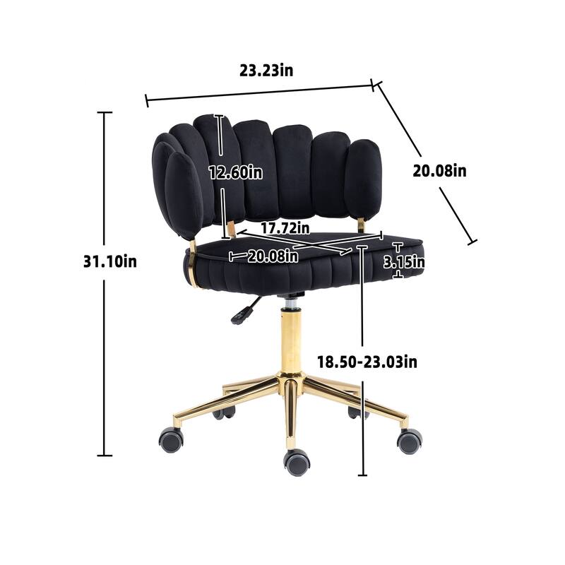 Velvet Home Office Desk Chair Modern Cute Computer Chair with Wheels Swivel Height Adjustable, for Home Office