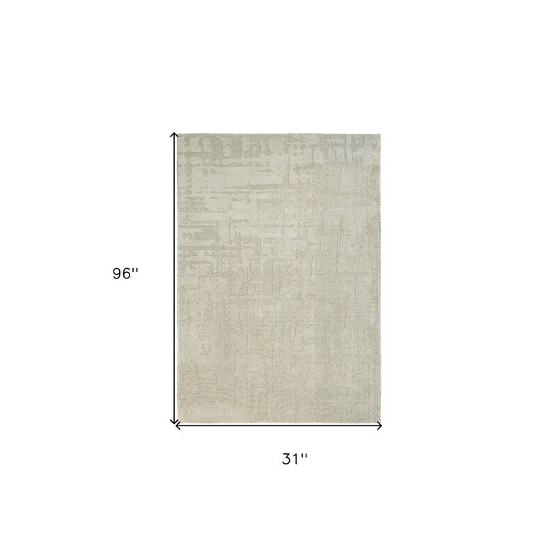 Herey Abstract Modern Non Skid Woven Area Rug By HomeRoots - 96' X '31' X '0.2