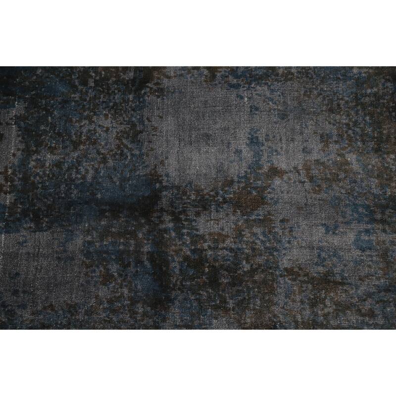 Hand Knotted Oriental Viscose Silk Carpet Modern Abstract Greys & Charcoal Abstract Area Rug - 6' 0'' X 4' 0''