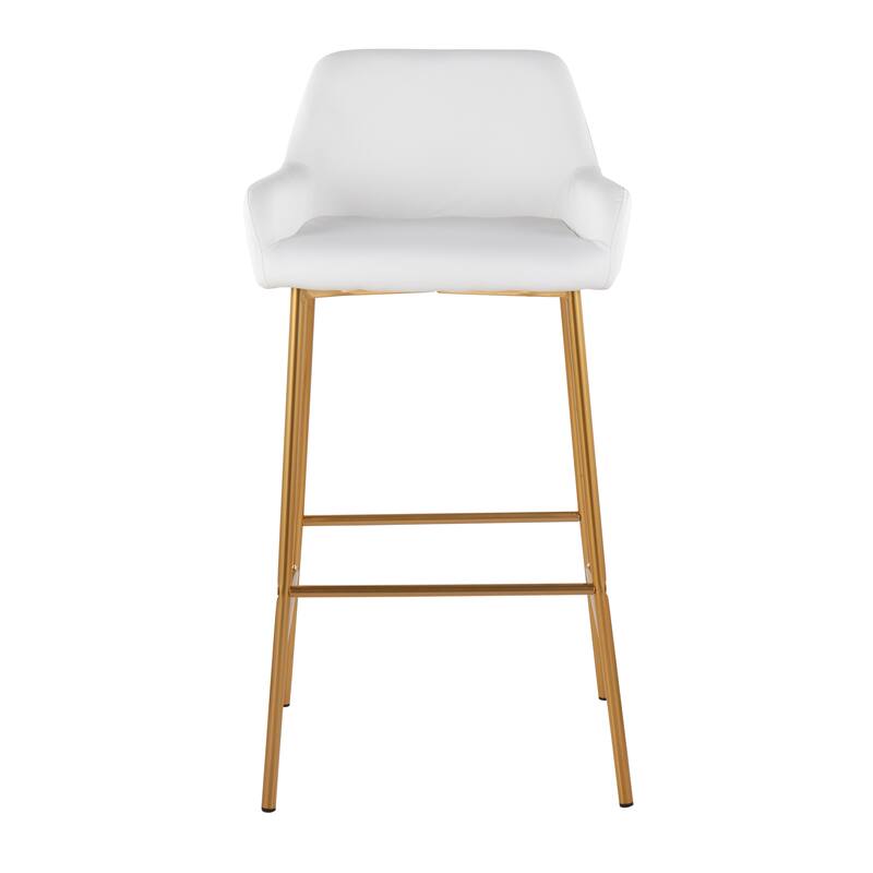 Silver Orchid Galotti Gold Fixed-Height Upholstered Bar Stool - Set of 2