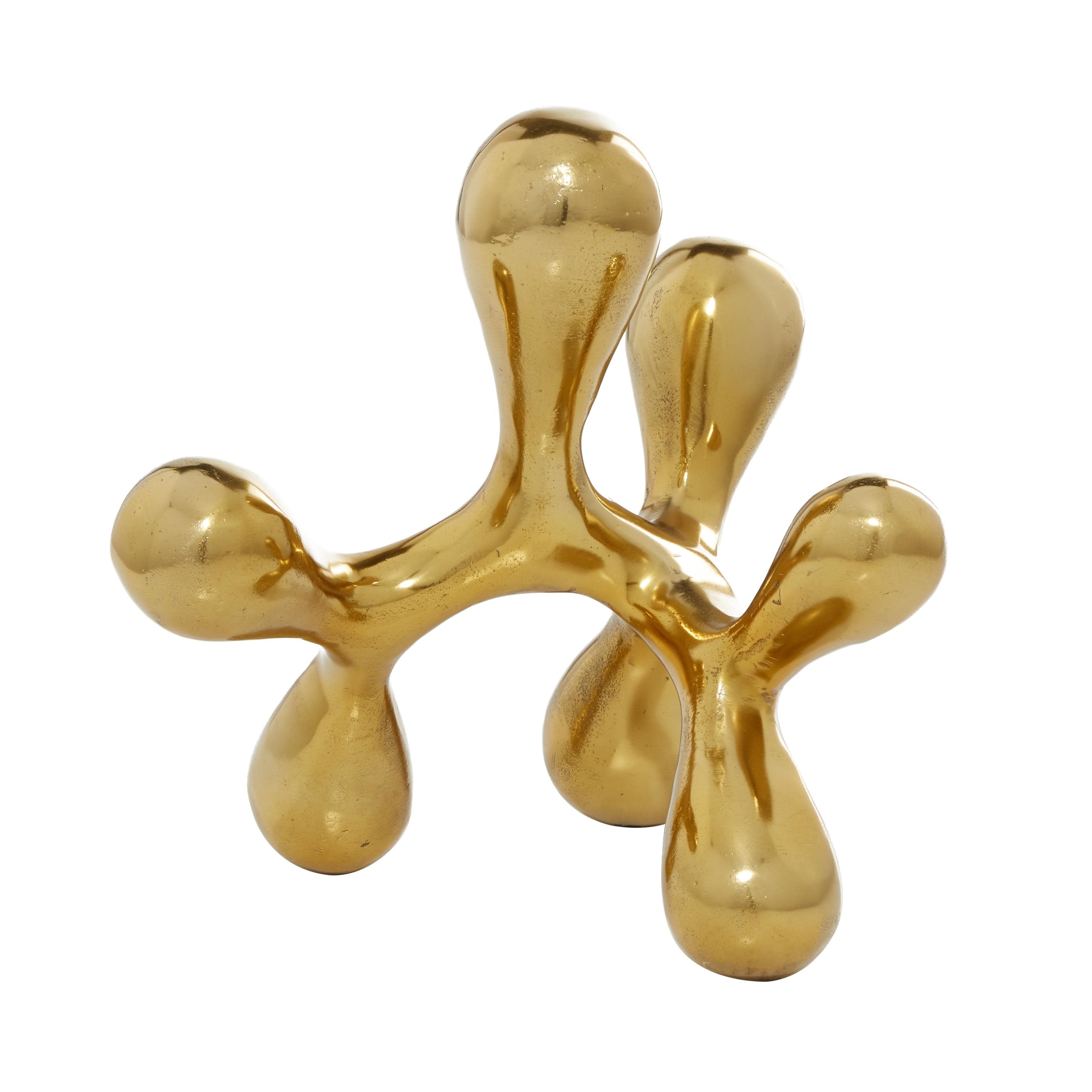CosmoLiving by Cosmopolitan Gold Aluminum Metal Abstract Decorative Sculpture