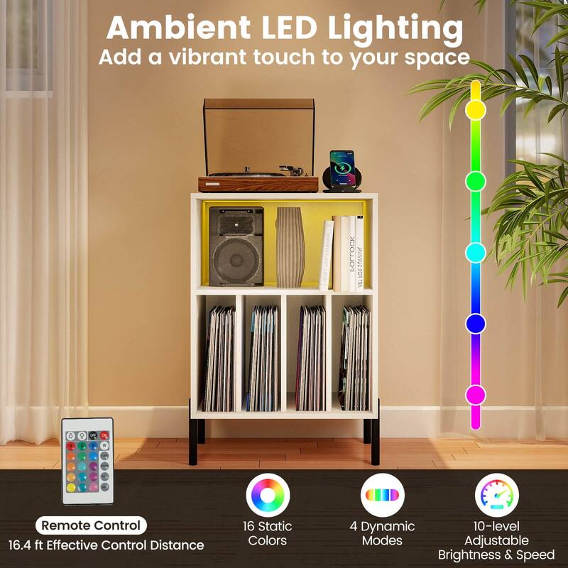 Costway Record Player Stand Turntable Stand with Vinyl Storage Holder - See Details