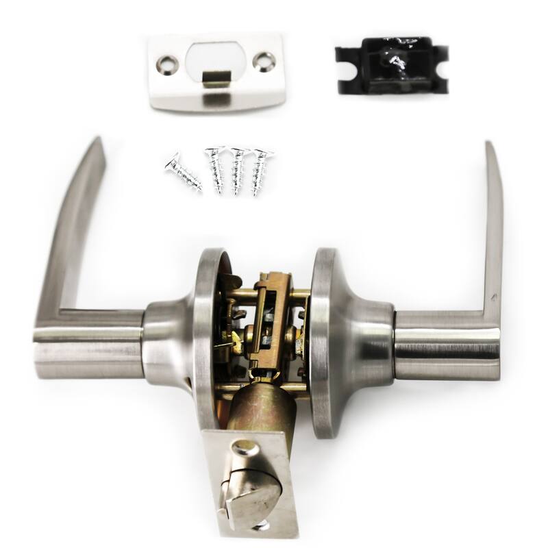 4 Pack Door Lever Handle and Lock Set Lara Passage by Villar Home