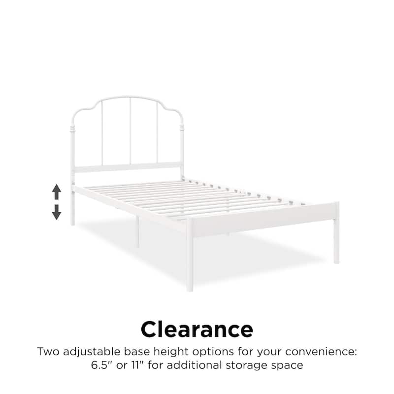 RealRooms Camie Adjustable Height Metal Bed Frame