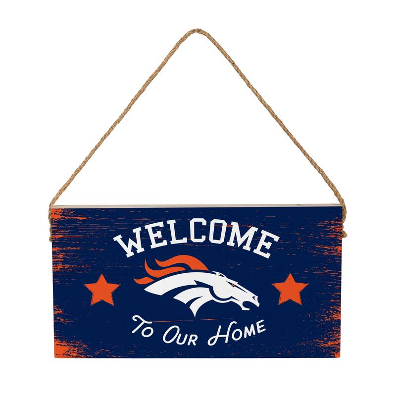 Denver Broncos Wooden Door Decor Wall Sign - Multi-Color