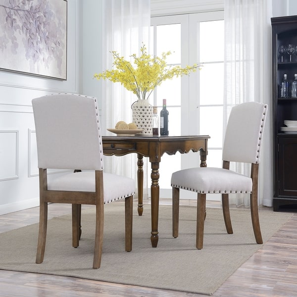 Shop Belleze Contemporary Classic Dining Chair Set Of 2 Linen