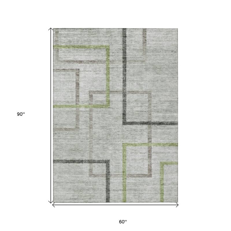 HomeRoots Geometric Transitional Rectangle Outdoor Rug