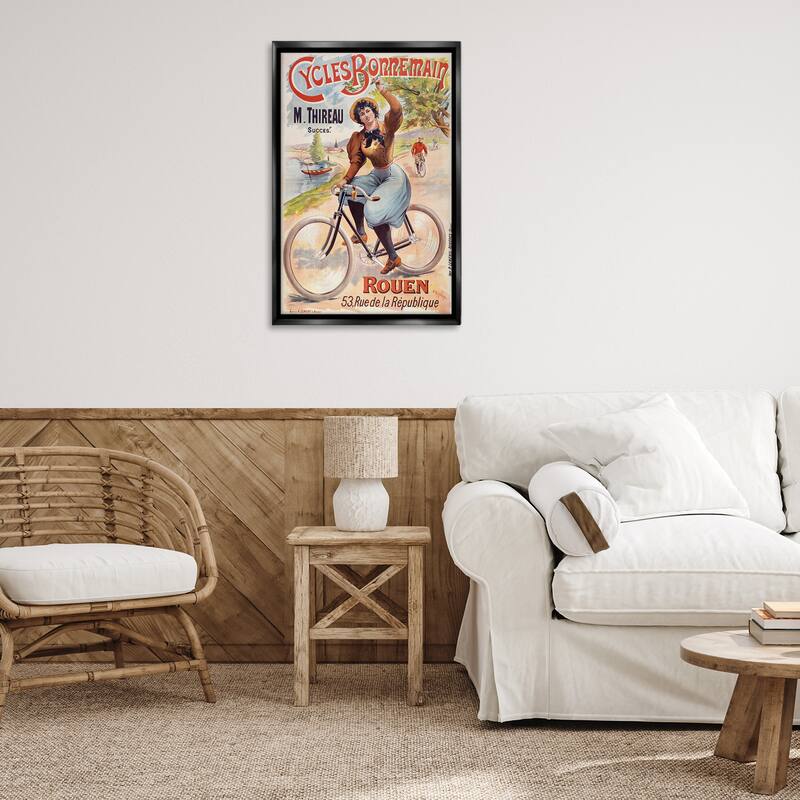 Stupell Vintage Cycles Bonnemain Framed Floater Canvas Wall Art Design By Marcus Jules