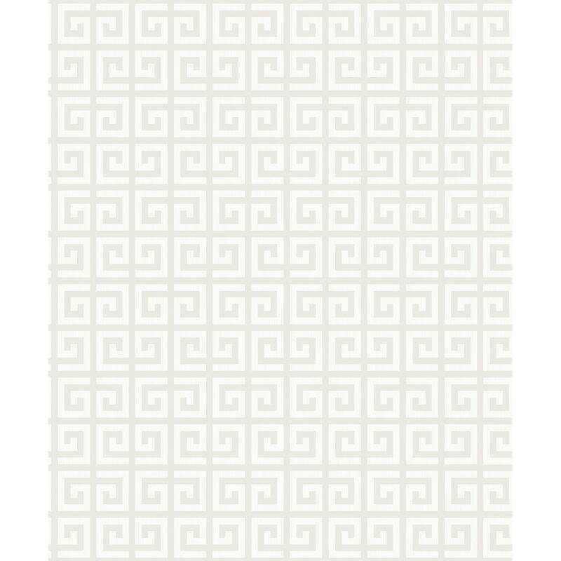 Seabrook Designs Major Greek Key Non-Woven Unpasted Wallpaper - 20.9 in. W x 33 ft. L - Cream
