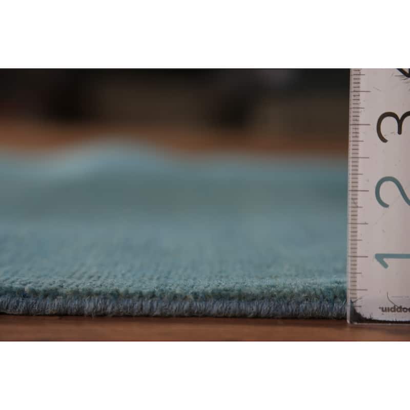 Light Blue Gabbeh Modern Rug Handmade Wool Carpet - 3'9" x 6'0"