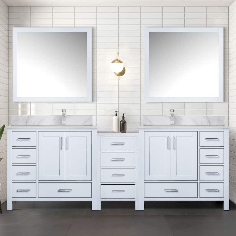 Coraline 102 in W x 22 in D Double Bath Vanity and Carrara Marble Top