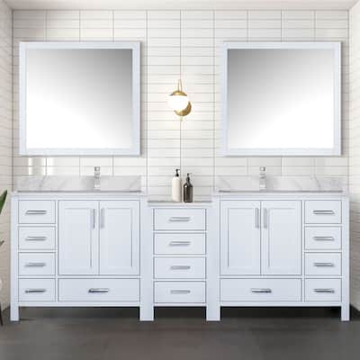 Coraline 102 in W x 22 in D Double Bath Vanity and Carrara Marble Top