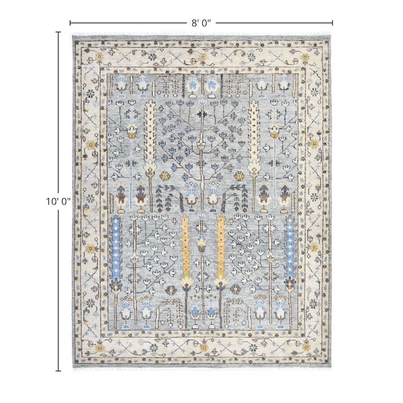 Overton Handmade Modern Contemporary Floral Area Rug