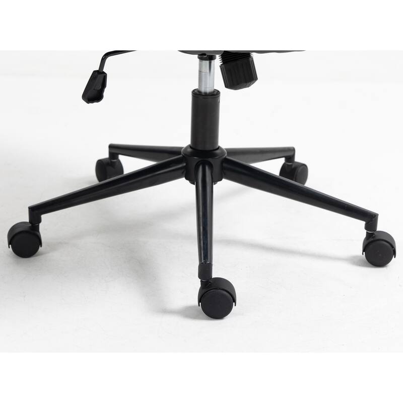 Mid-back Home Office Chair PU Leather Computer Chair with Padded Armrests Tilted and Wheels, for Office