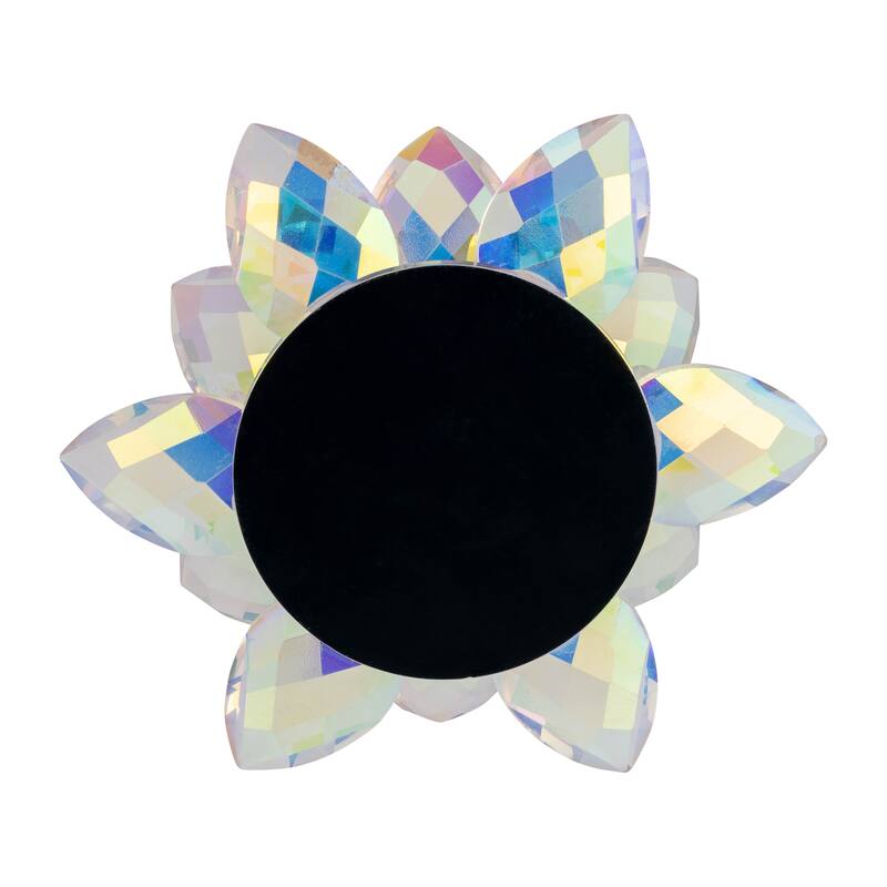 Iridescent Glass Crystal Lotus Votive Candle Holder