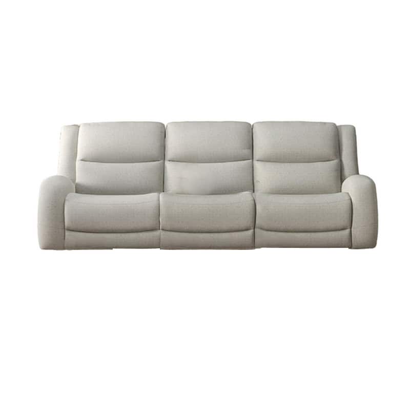 Gira 2pc Sofa and Loveseat Set, Manual Reclining, Solid Wood, Beige Fabric